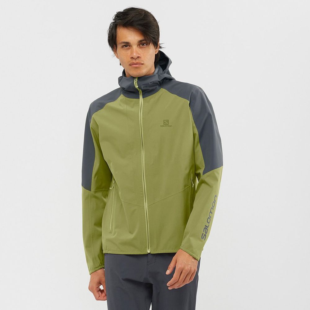 Salomon Singapore Mens Jackets - OUTLINE Olive | 48107-HCMZ